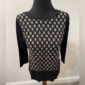 Lucky Brand black printed top